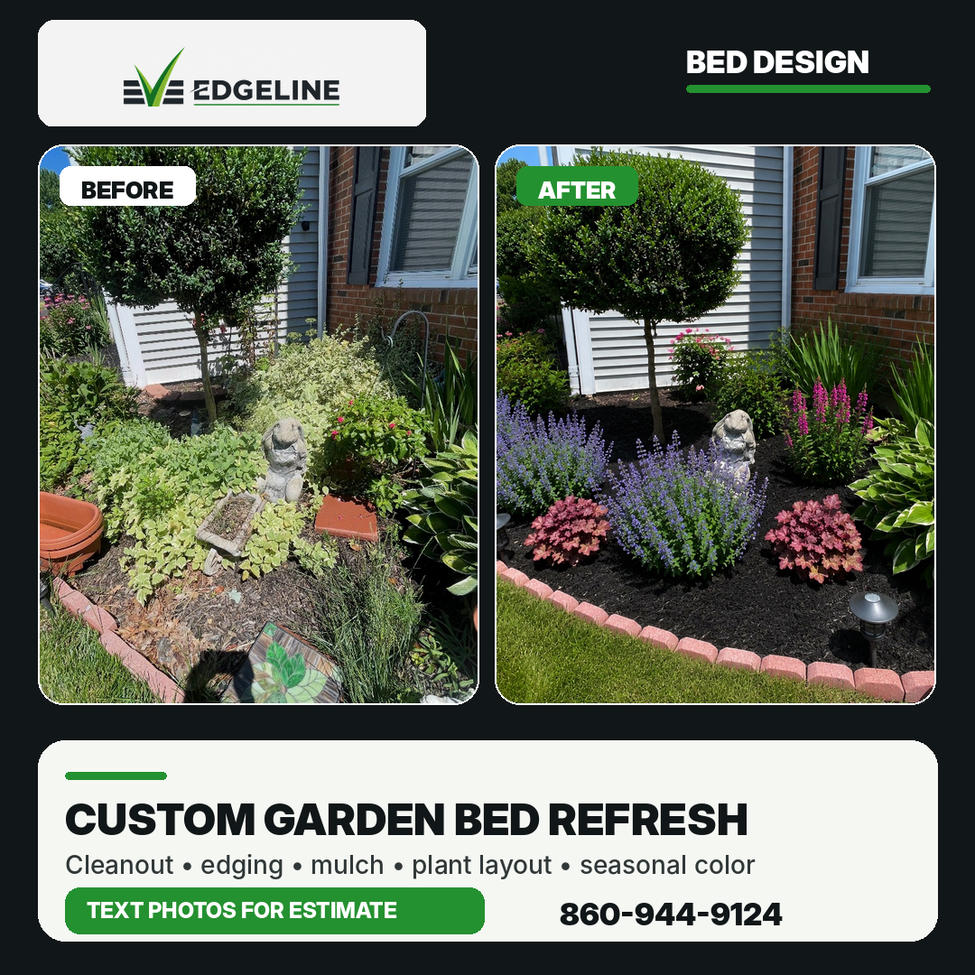 A before and after comparison of a refreshed front garden